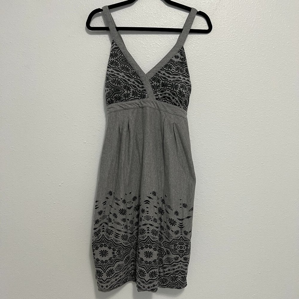 Athleta Womens Halter Gray Ikat Tribal Burnout Print Dress
